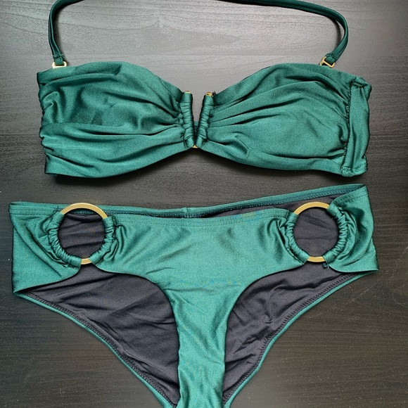 Simons Other - Metallic forest green bikini